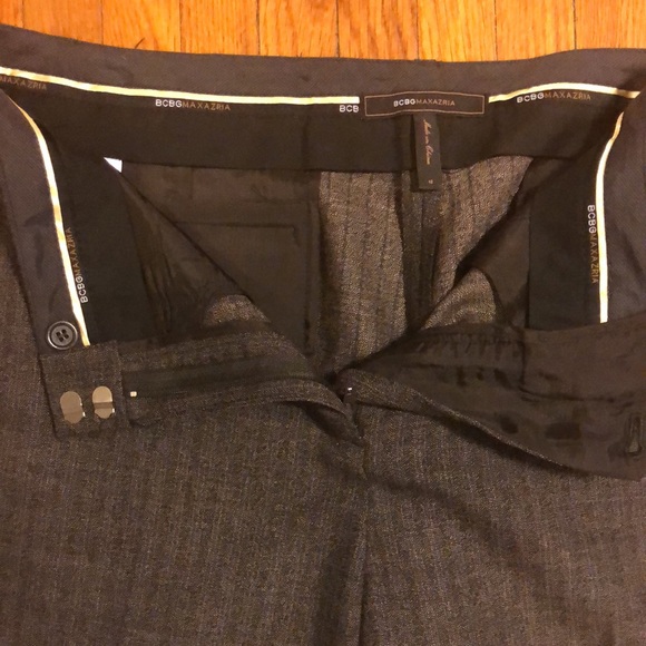Bcbgmaxazria black, brown, tan mixed color trousers. Fitted semi flare leg - Picture 3 of 4